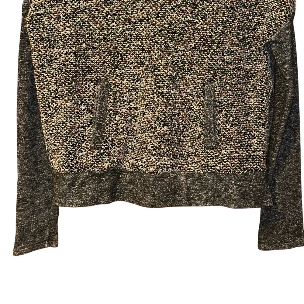Lucky Brand Lucky Lotus Y2K Womens‎ Gray Knit Hooded Sweater Medium Metallic